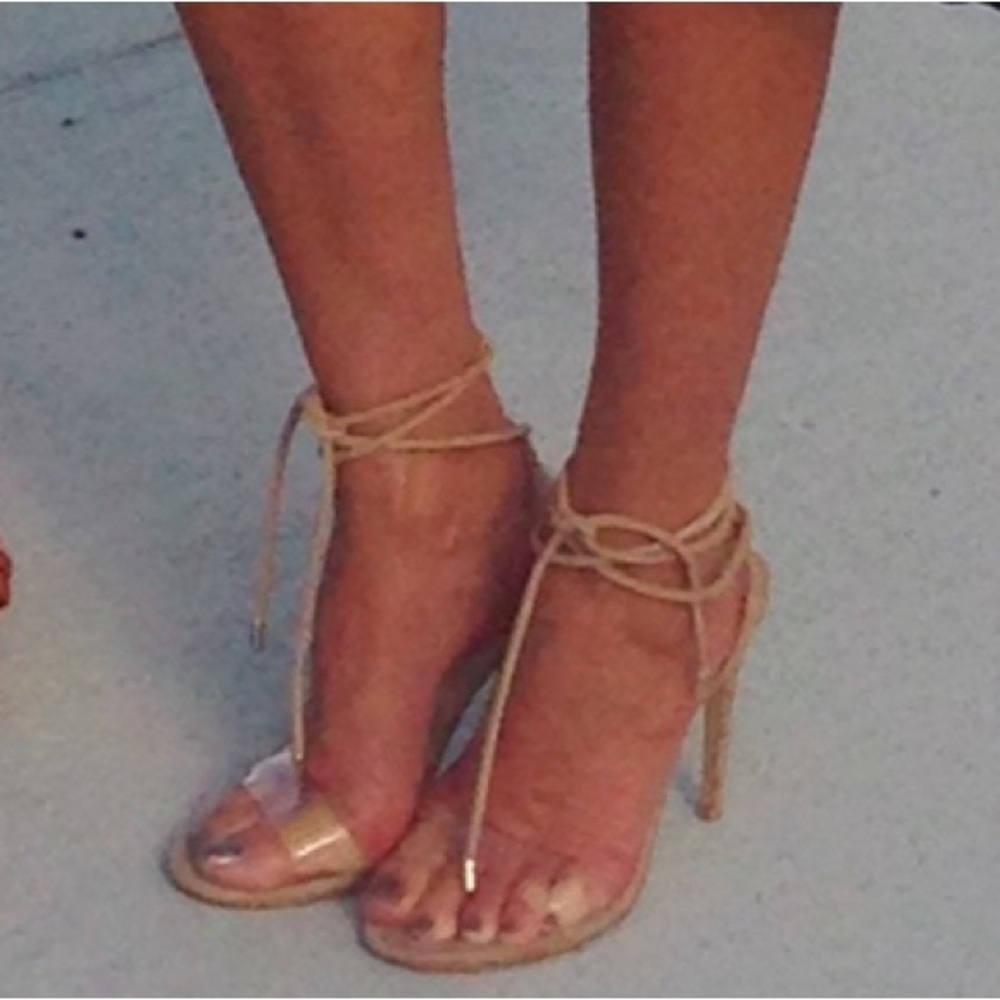 Steve Madden Nude/Beige Lace up Stilleto High Heel Shoes